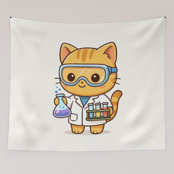 Item preview, Cute Cartoon Chemist Cat designed and sold by HoopeStylee.