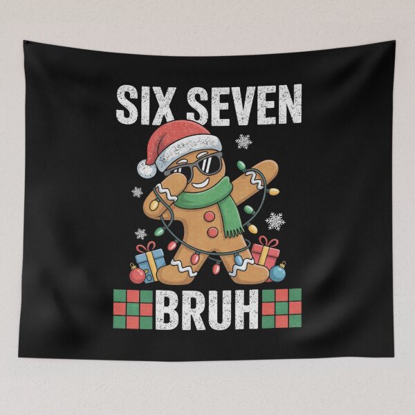 Item preview, Six Seven Bruh Dabbing Gingerbread Christmas Meme Design designed and sold by FreshVibe Prints.