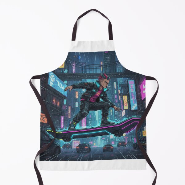 Item preview, Neon Skater in Cyberpunk Alley designed and sold by Krfto.
