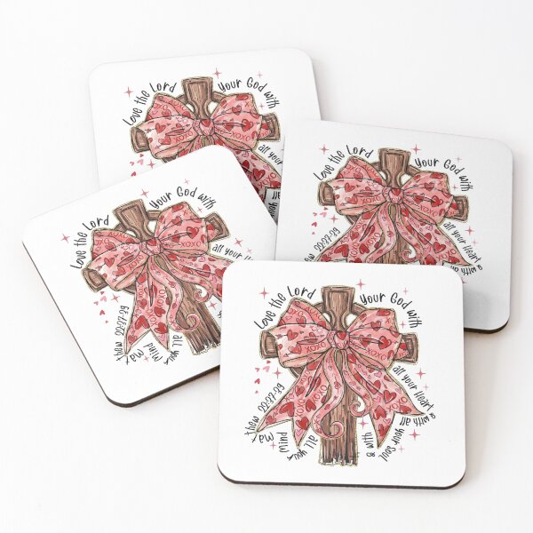 Item preview, Trendy Coquette Valentine Jesus with Bow and Bible Verse Print designed and sold by minlik.