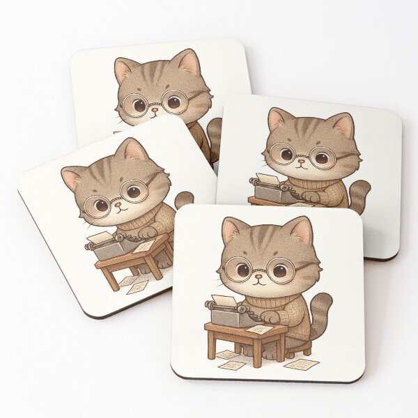 Item preview, Adorable Cute Writer Cat at Desk designed and sold by HoopeStylee.