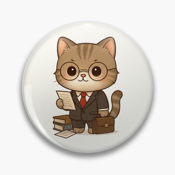 Item preview, Cute Chibi Lawyer Cat in Suit designed and sold by HoopeStylee.