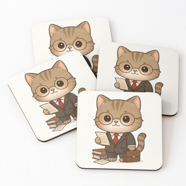 Item preview, Cute Chibi Lawyer Cat in Suit designed and sold by HoopeStylee.