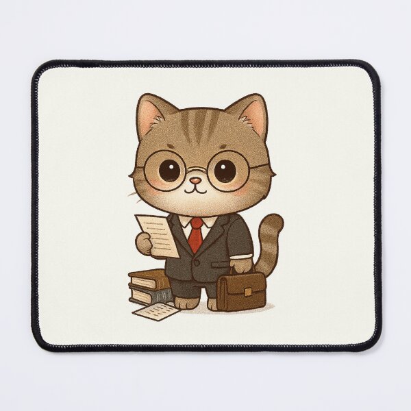 Item preview, Cute Chibi Lawyer Cat in Suit designed and sold by HoopeStylee.