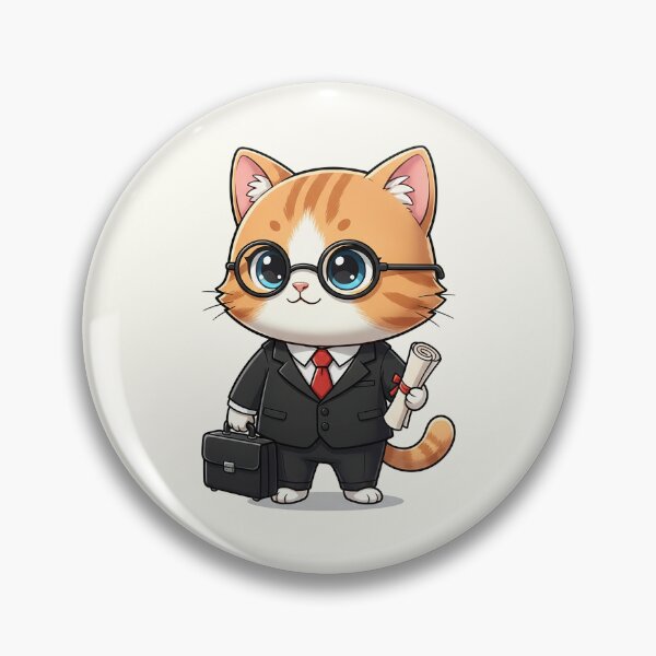 Item preview, Cute Cartoon Lawyer Cat in Suit designed and sold by HoopeStylee.