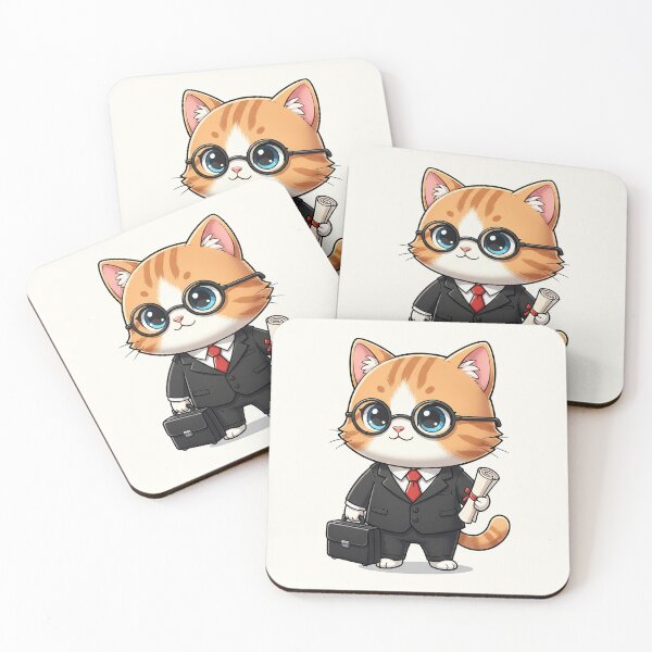 Item preview, Cute Cartoon Lawyer Cat in Suit designed and sold by HoopeStylee.