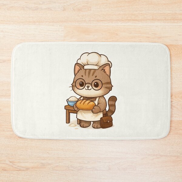 Item preview, Cute Baker Cat With Bread designed and sold by HoopeStylee.
