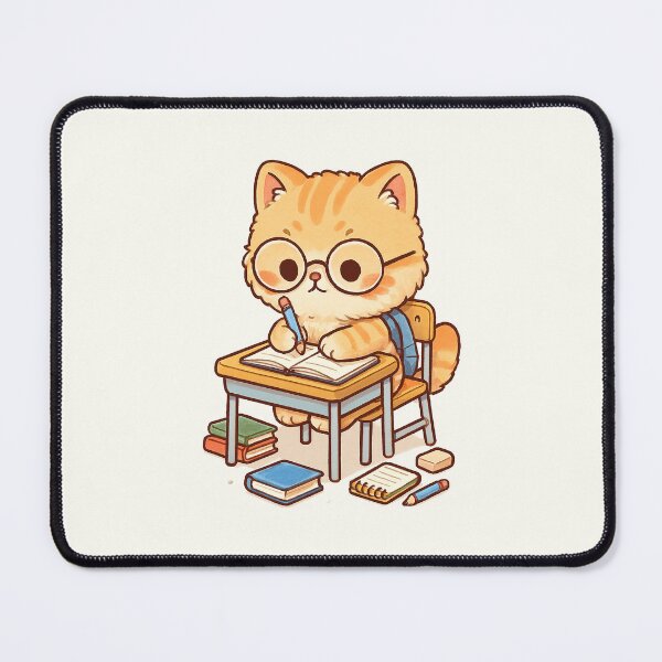 Item preview, Adorable Cartoon Student Cat Studying designed and sold by HoopeStylee.