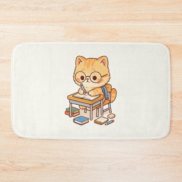 Item preview, Adorable Cartoon Student Cat Studying designed and sold by HoopeStylee.