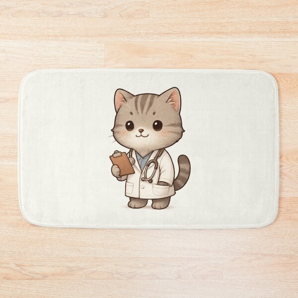 Item preview, Doctor Cat Cartoon Cute designed and sold by HoopeStylee.