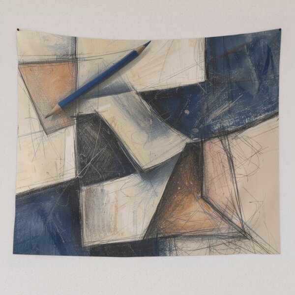 Item preview, Abstract Cubist Geometry Study designed and sold by Harmonic_Layers.