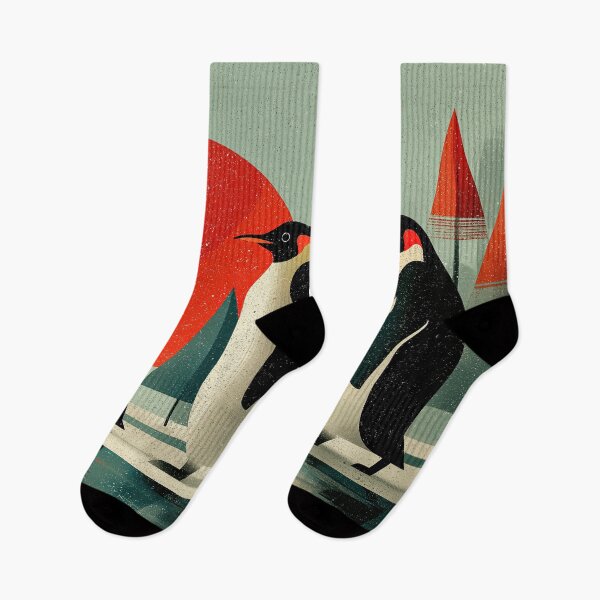 Item preview, Retro Penguin Family in Surreal Forest designed and sold by mossysparkles.