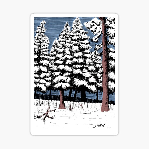 Backyard Snowfall Sticker