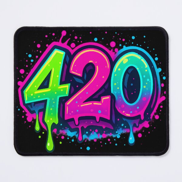 Artikelvorschau, .420 Graffiti Bomb – Neon 3D-Graffiti mit Glow und Farbspritzern entworfen und verkauft von BlueB420.