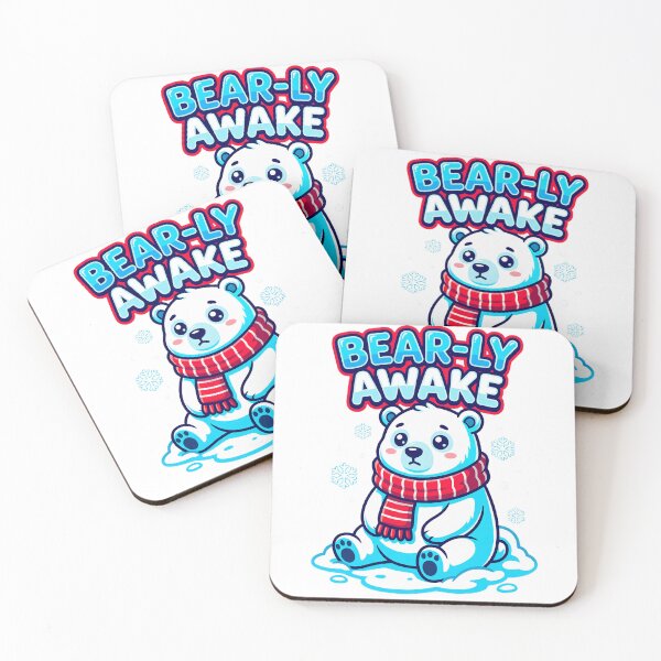 Item preview, BEAR-LY AWAKE Sleepy Winter Polar Bear designed and sold by Quillway.