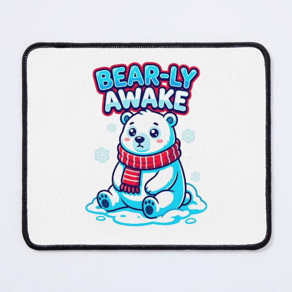 Item preview, BEAR-LY AWAKE Sleepy Winter Polar Bear designed and sold by Quillway.
