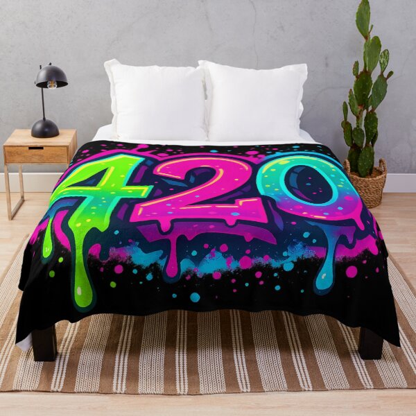 Artikelvorschau, .420 Graffiti Bomb – Neon 3D-Graffiti mit Glow und Farbspritzern entworfen und verkauft von BlueB420.