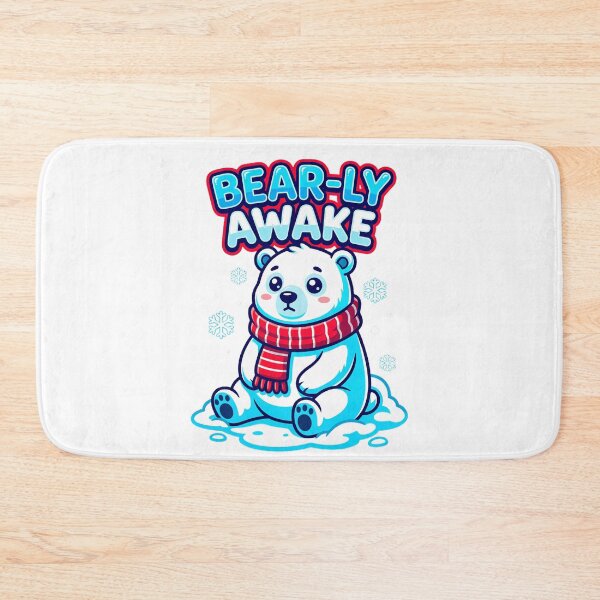 Item preview, BEAR-LY AWAKE Sleepy Winter Polar Bear designed and sold by Quillway.