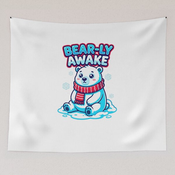 Item preview, BEAR-LY AWAKE Sleepy Winter Polar Bear designed and sold by Quillway.