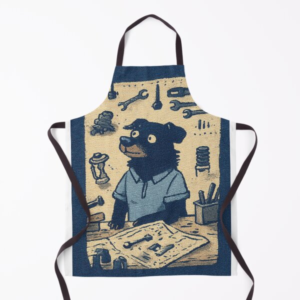 Item preview, Helpful Rottweiler Mechanic Workshop Illustration designed and sold by Flying Doggo.