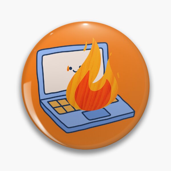 Item preview, Cute Laptop On Fire – Relatable Study Chaos Meme designed and sold by coolcreativeco.