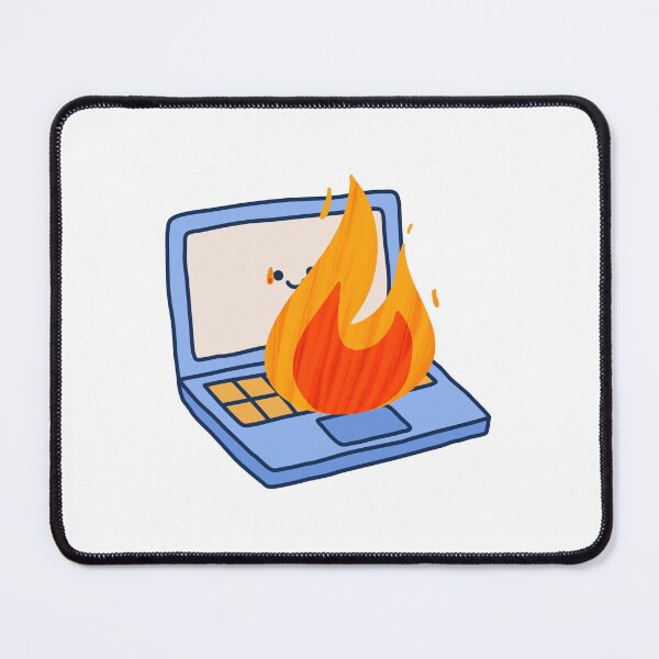 Item preview, Cute Laptop On Fire – Relatable Study Chaos Meme designed and sold by coolcreativeco.