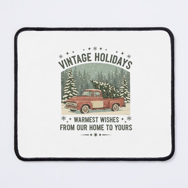 Item preview, Vintage Christmas Journey: Classic Truck and Tree in Snowy Forest - Retro Holiday Charm designed and sold by CosyCush.