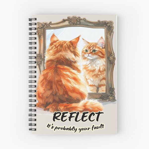 Item preview, Ginger cat looks at its reflection, reflect - it's probably your fault designed and sold by LiskoDesign.