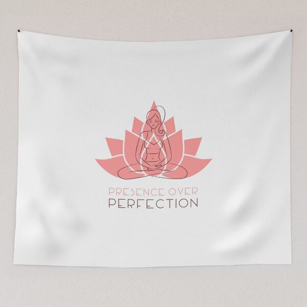 Item preview, Presence over Perfection— Mindfulness Lotus Design designed and sold by PresenceThreadsCo.