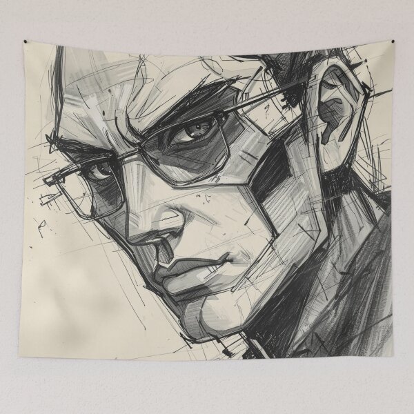 Item preview, Evil Anime Portrait Sketch designed and sold by Uniquely Yours.