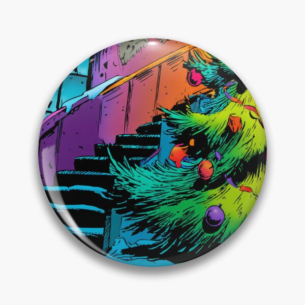 Item preview, Urban Christmas Magic-  A Festive Tree Illuminating a Graffiti-Covered Hideaway designed and sold by OlfactoART Studio.