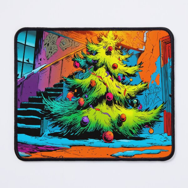 Item preview, Urban Christmas Magic- A Festive Tree Illuminating a Graffiti-Covered Hideaway designed and sold by OlfactoART Studio.