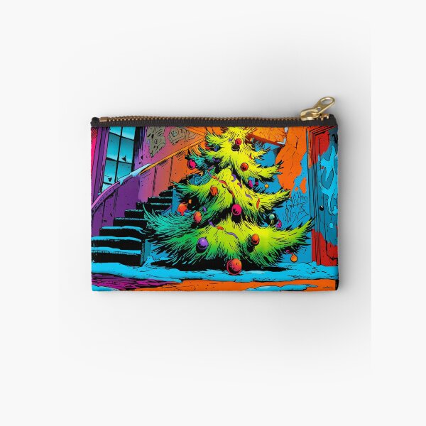 Item preview, Urban Christmas Magic-  A Festive Tree Illuminating a Graffiti-Covered Hideaway designed and sold by OlfactoART Studio.