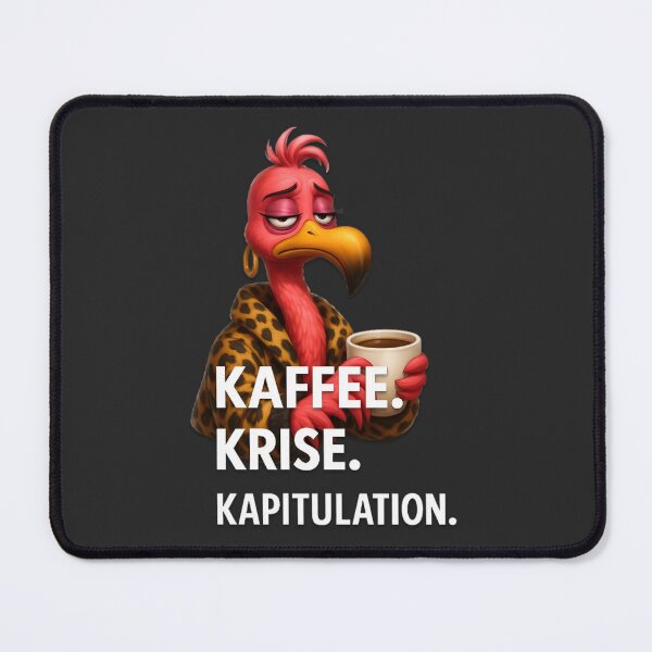 Item preview, Sarcastic coffee flamingo – coffee crisis capitulation designed and sold by DebuggedDressed.