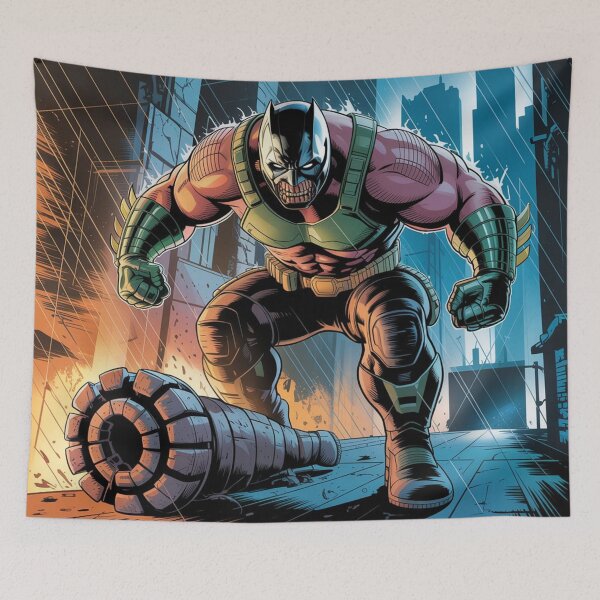 Artikelvorschau, Banes regennasses Amoklaufen: Gotham Storm Fury – DC Comics Fan-Art-Design entworfen und verkauft von Midnight Veil Designs.