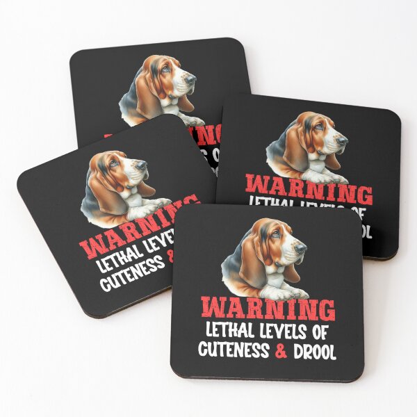 Item preview, Funny Basset Hound Dog Warning – Lethal Levels of Cuteness & Drool designed and sold by KArtcore.