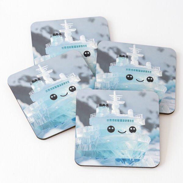 Item preview, Kawaii Frozen Icebreaker – Cute Ice Crystal Ship designed and sold by NordseeSteel.