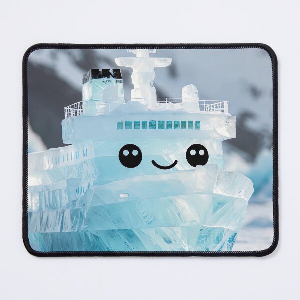Item preview, Kawaii Frozen Icebreaker – Cute Ice Crystal Ship designed and sold by NordseeSteel.