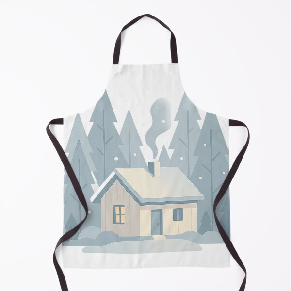 Item preview, Minimal Winter Cabin in Snowy Pine Forest designed and sold by Fernova.