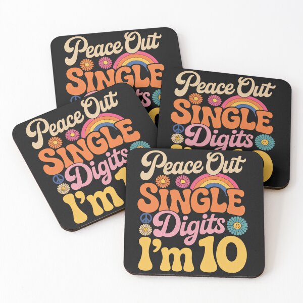 Item preview, Peace Out Single Digits Retro Groovy 10th Birthday Girls designed and sold by Clairenity Studio.