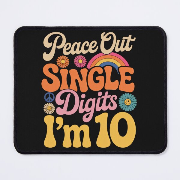 Item preview, Peace Out Single Digits Retro Groovy 10th Birthday Girls designed and sold by Clairenity Studio.