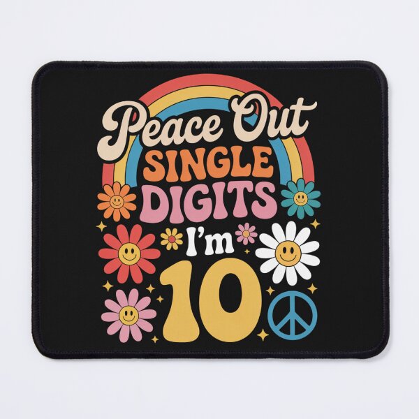 Item preview, Peace Out Single Digits Retro Groovy 10th Birthday Girls designed and sold by Clairenity Studio.