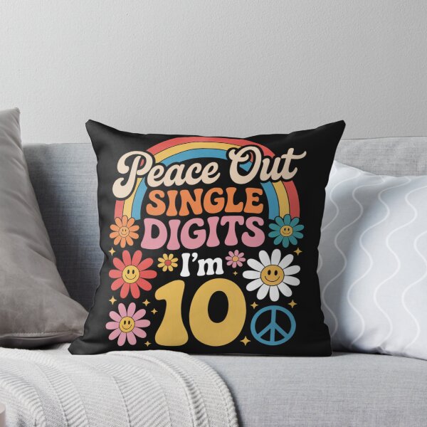 Item preview, Peace Out Single Digits Retro Groovy 10th Birthday Girls designed and sold by Clairenity Studio.