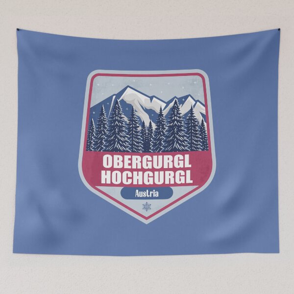 Item preview, Obergurgl-Hochgurgl Austria – Snowy Mountain Winter Badge designed and sold by CynthiaGraphics.