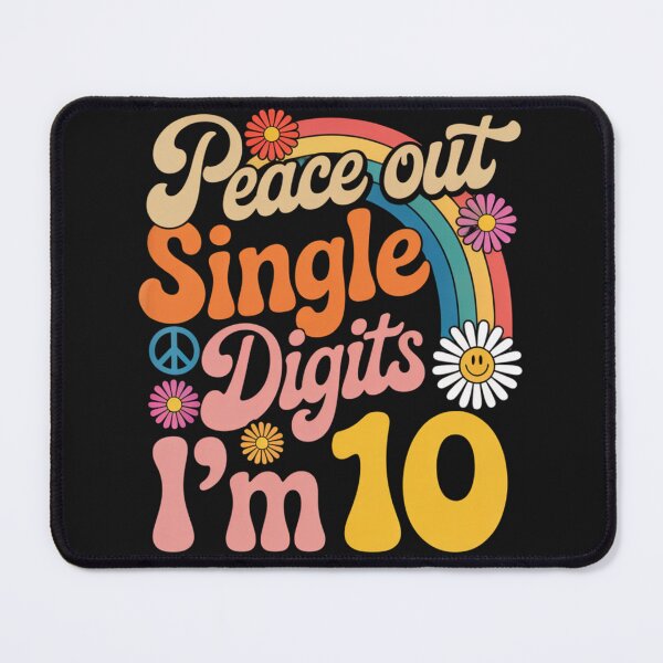Item preview, Peace Out Single Digits Retro Groovy 10th Birthday Girls designed and sold by Clairenity Studio.