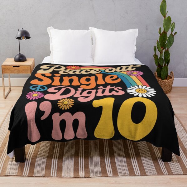 Item preview, Peace Out Single Digits Retro Groovy 10th Birthday Girls designed and sold by Clairenity Studio.