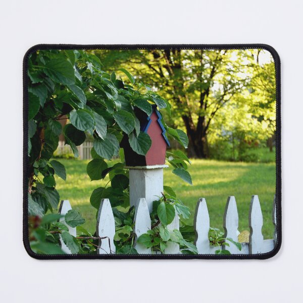 Item preview, Picket Fence and little Red Birdhouse designed and sold by vanessaNotes.
