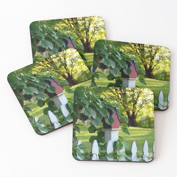 Item preview, Picket Fence and little Red Birdhouse designed and sold by vanessaNotes.