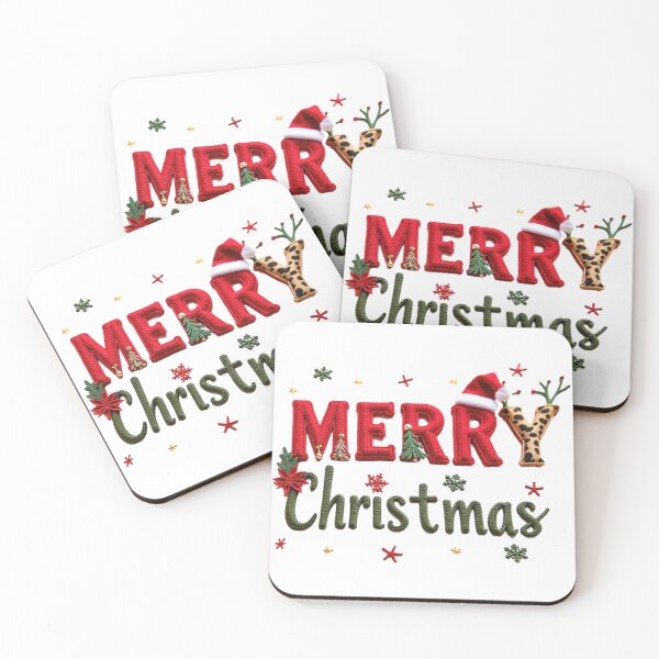 Item preview, Embroidered Merry Christmas PNG | Leopard Reindeer Antler Letter | Applique Felt Holiday Design designed and sold by createlovefab.