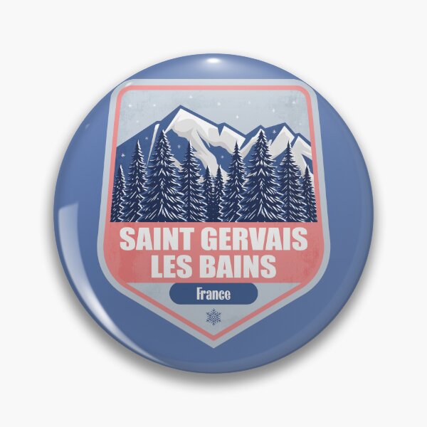 Item preview, Saint Gervais France – Snowy Mountain Winter Badge designed and sold by CynthiaGraphics.